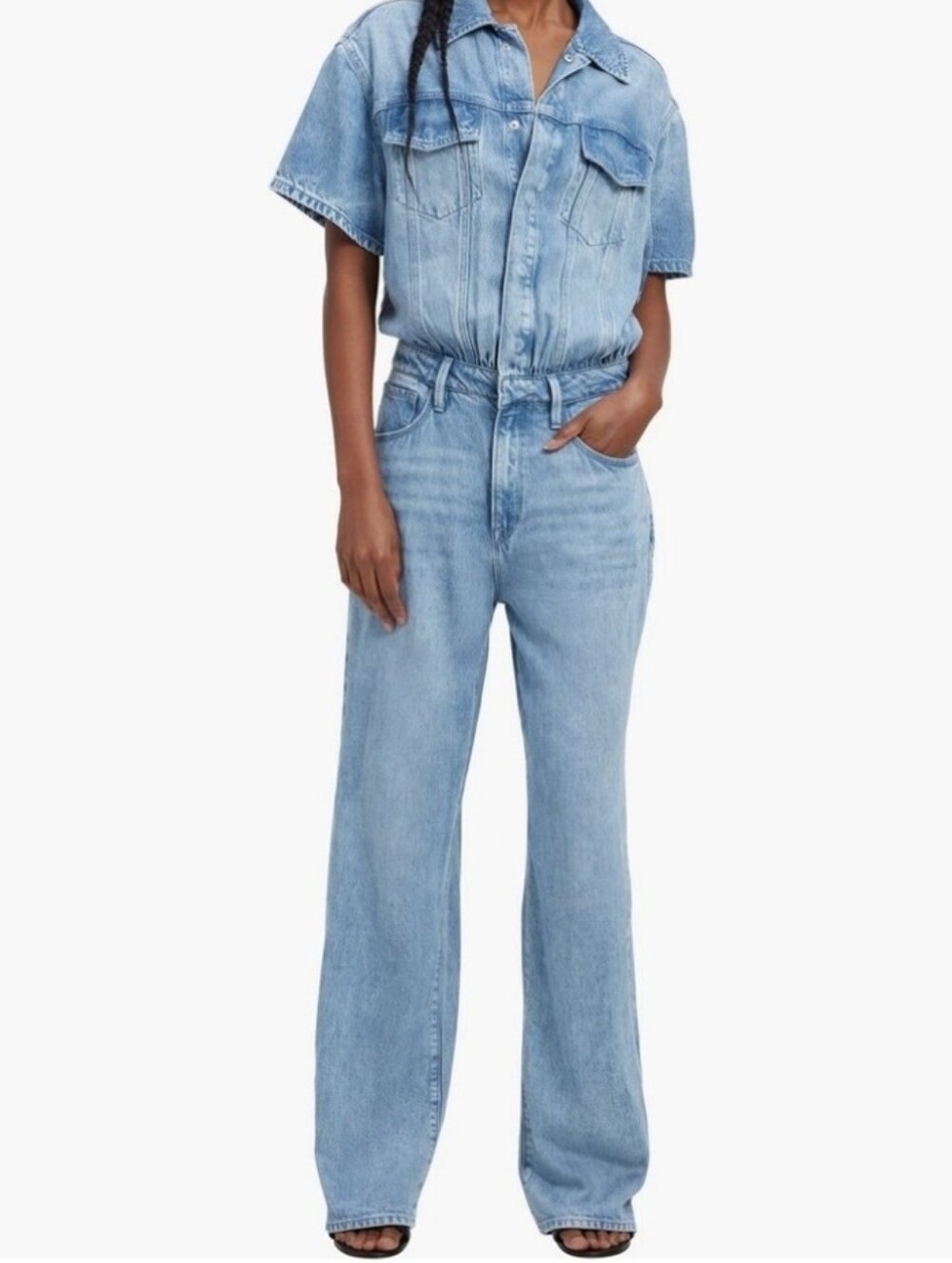 Good American Weightless Denim Jumpsuit in Indigo